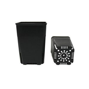 Mini maceta de flores cuadrada de plástico negro