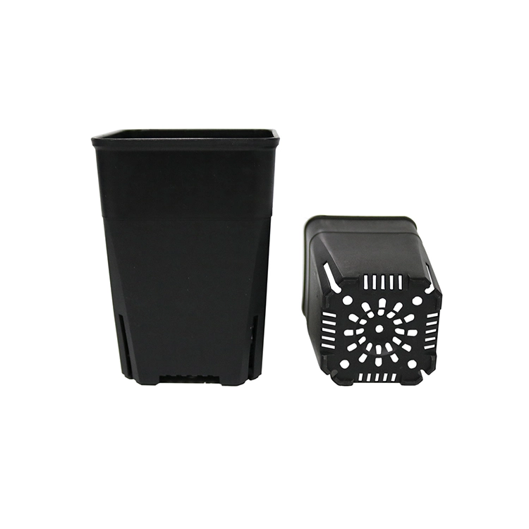 Mini Black Plastic Square Flower Pot