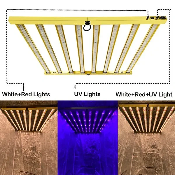 800w UV IR Samsung lm301B led crece luz espectro completo 2 canales de atenuación 2